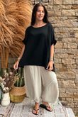 Pure Cotton Santos Keyhole Drape Back Top Black